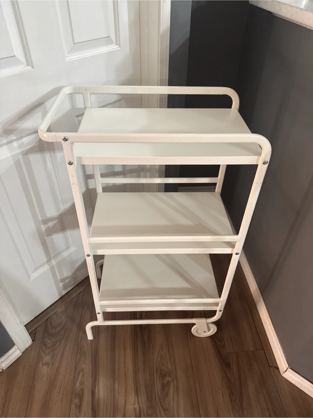 White 3-Tier Rolling Utility Cart - photo 2