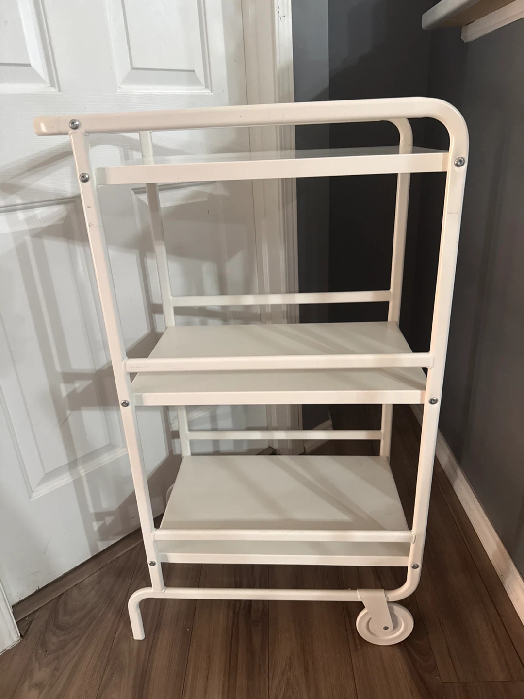 White 3-Tier Rolling Utility Cart