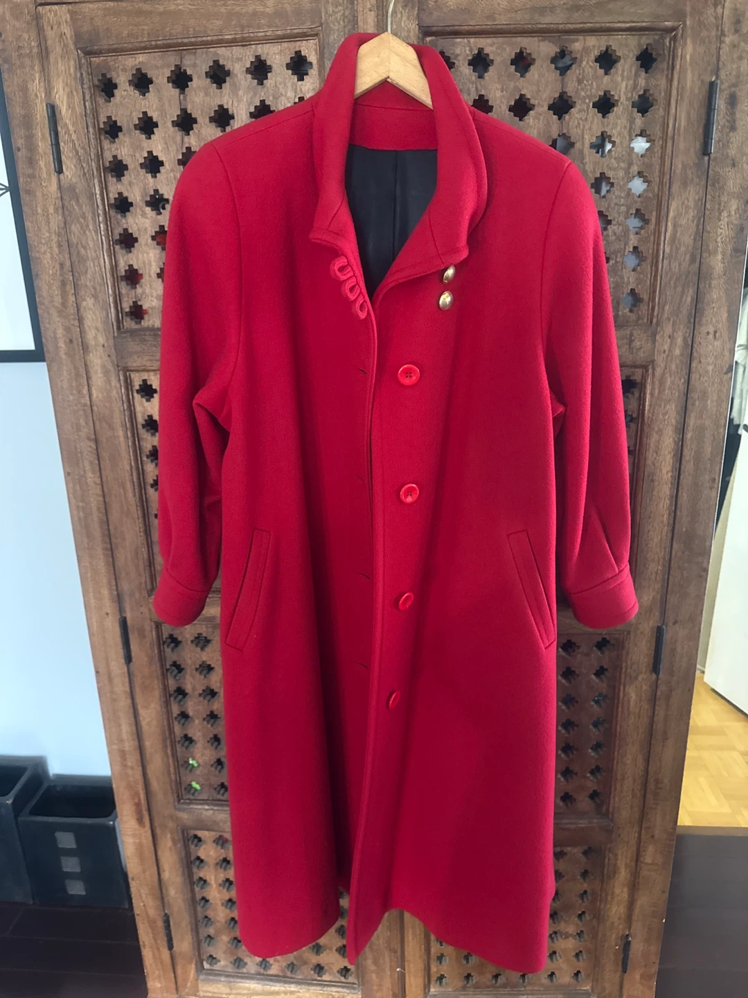 Studio Vogue Red Wool Coat Petite Size 55 - photo 3