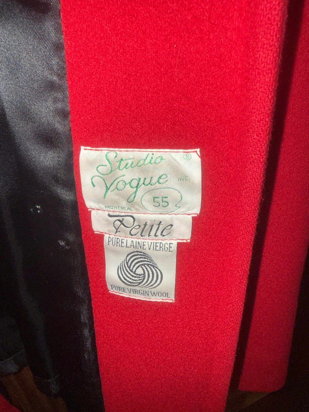 Studio Vogue Red Wool Coat Petite Size 55 - photo 2