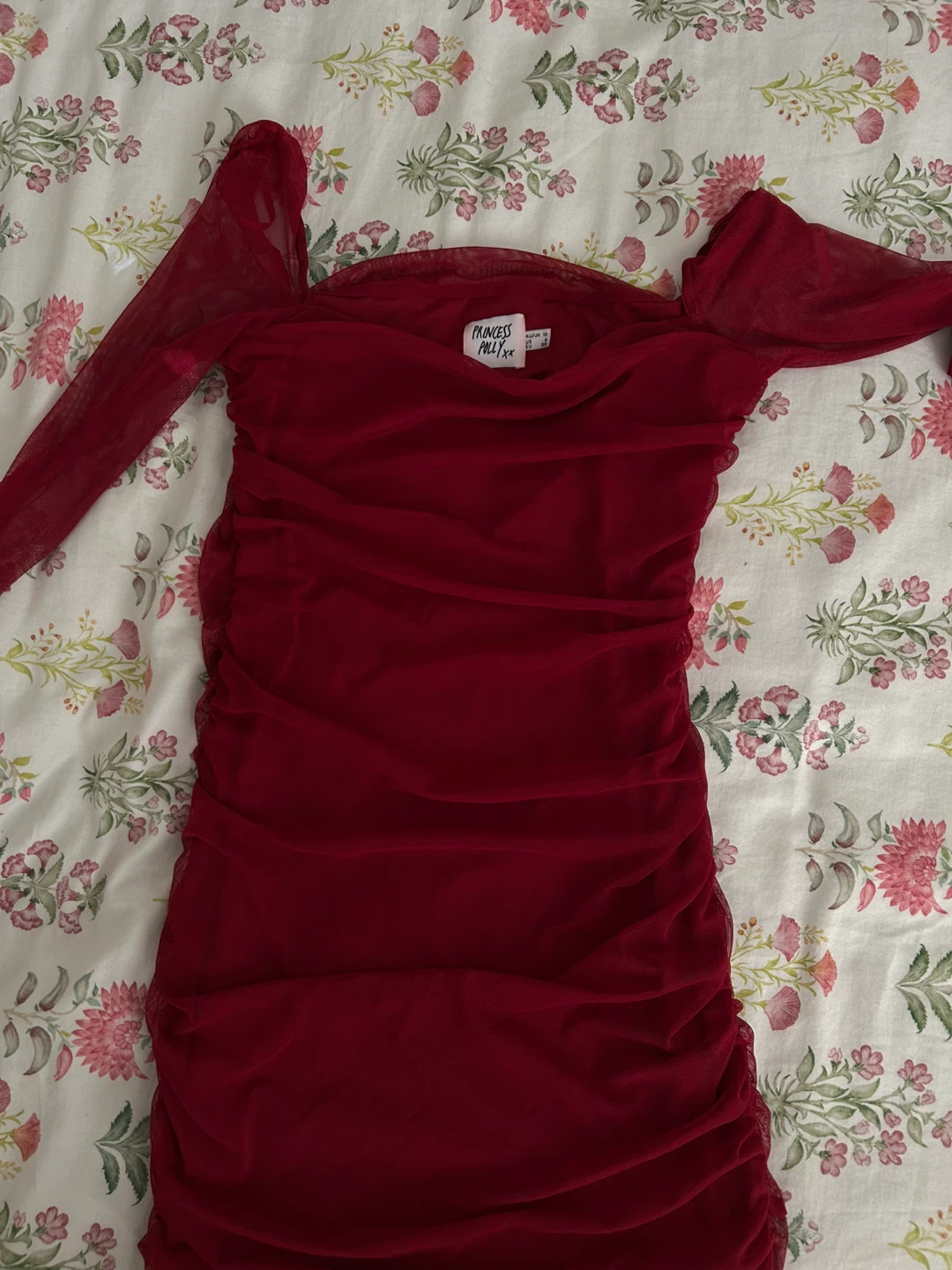 Princess Polly Square neck Burgundy Dress