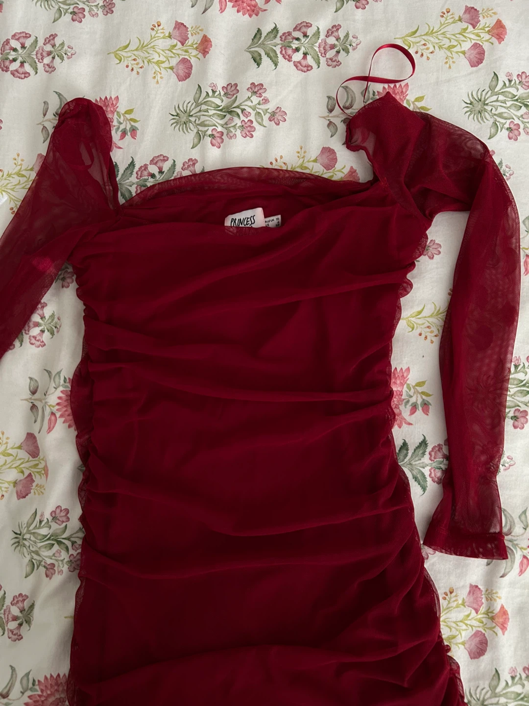Princess Polly Square neck Burgundy Dress - photo 2