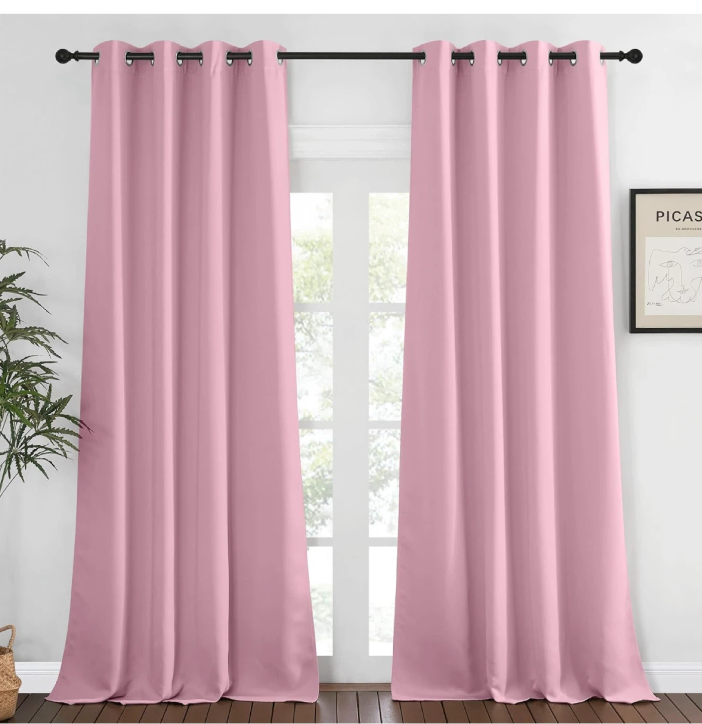 Superior Solid Premium Black Out Grommet Curtains - Mauve Chalk