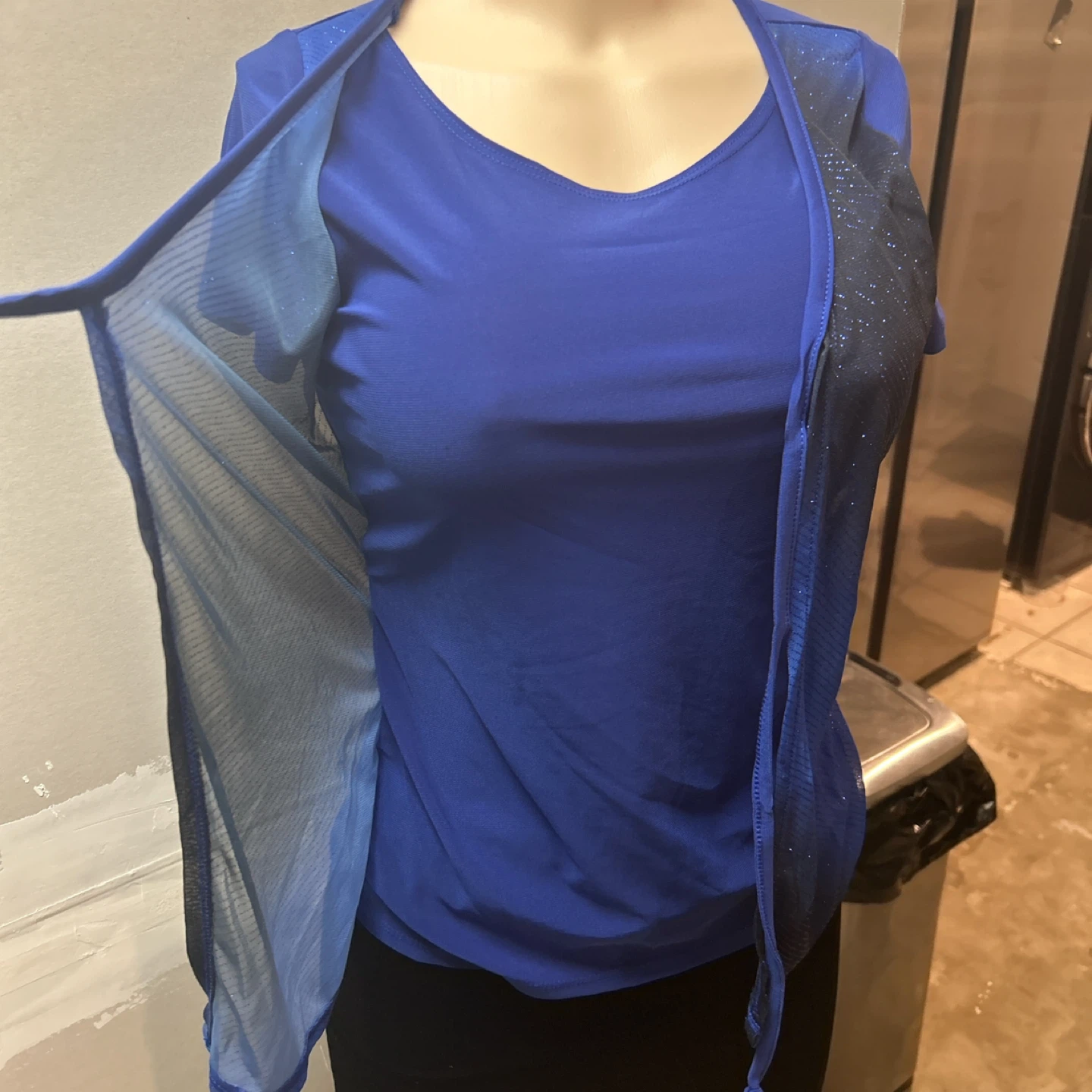 Women's Blue Sparkle Layered Top - Medium - photo 2