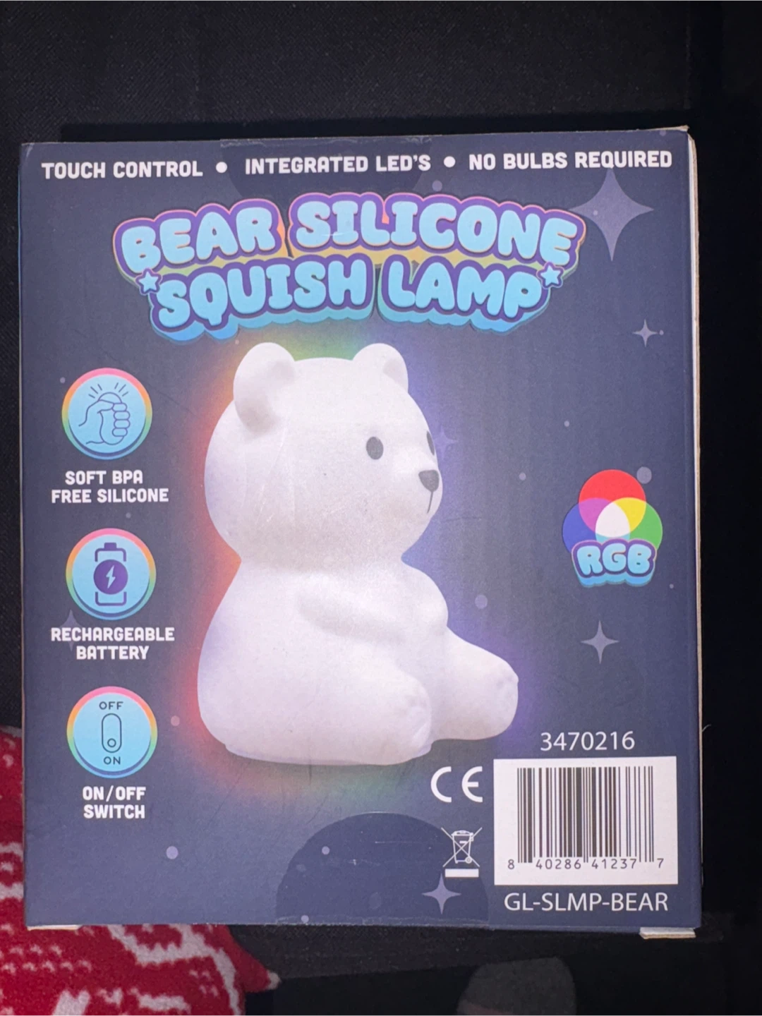 Glow Bear Silicone Squish Lamp - RGB Touch Control