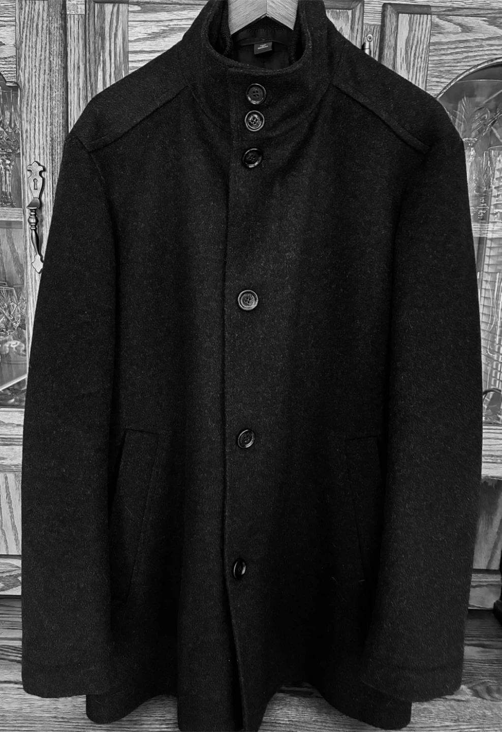 HUGO BOSS RELAXED-FIT SHORT COAT IN WOOL AND CASHMERE