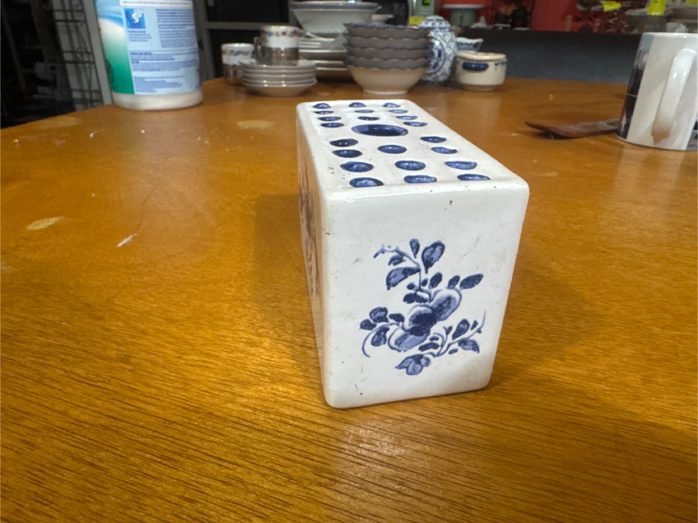 Blue and White Ceramic Flower Brick - photo 3