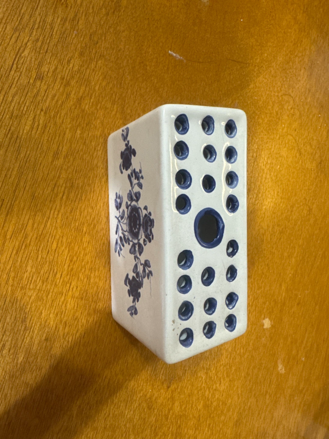 Blue and White Ceramic Flower Brick - photo 2