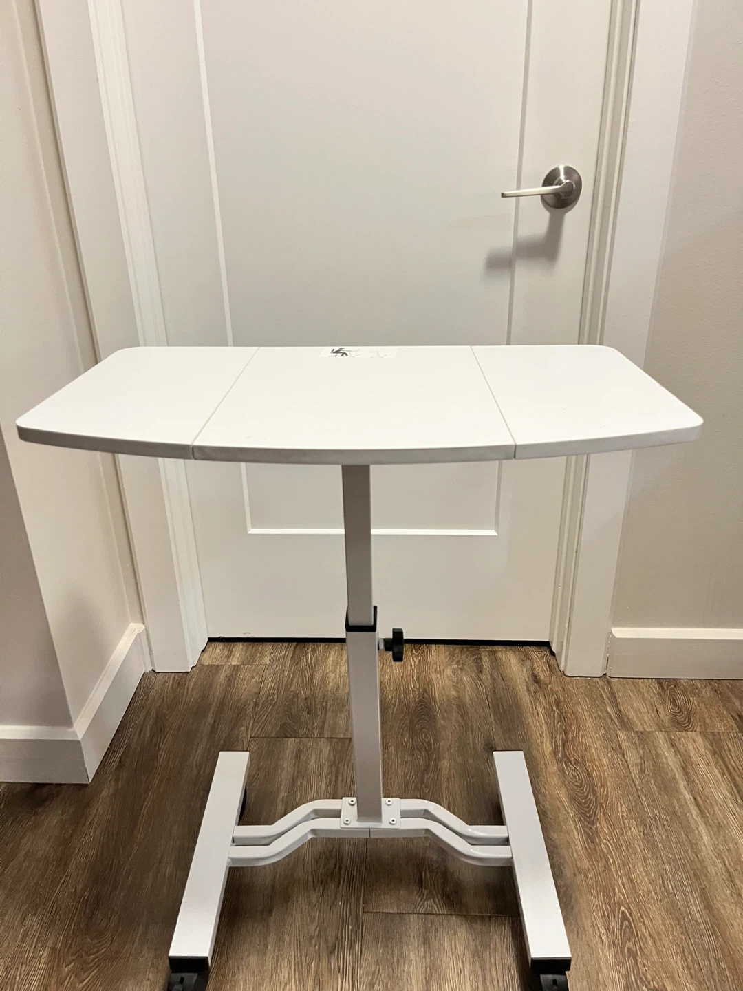 White Adjustable Height Rolling Laptop Desk