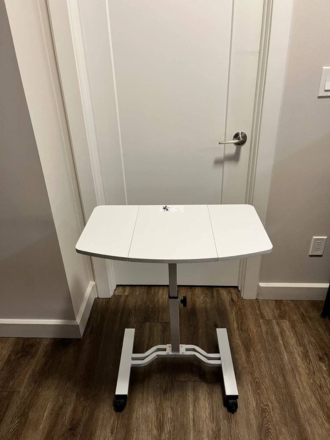 White Adjustable Height Rolling Laptop Desk - photo 3