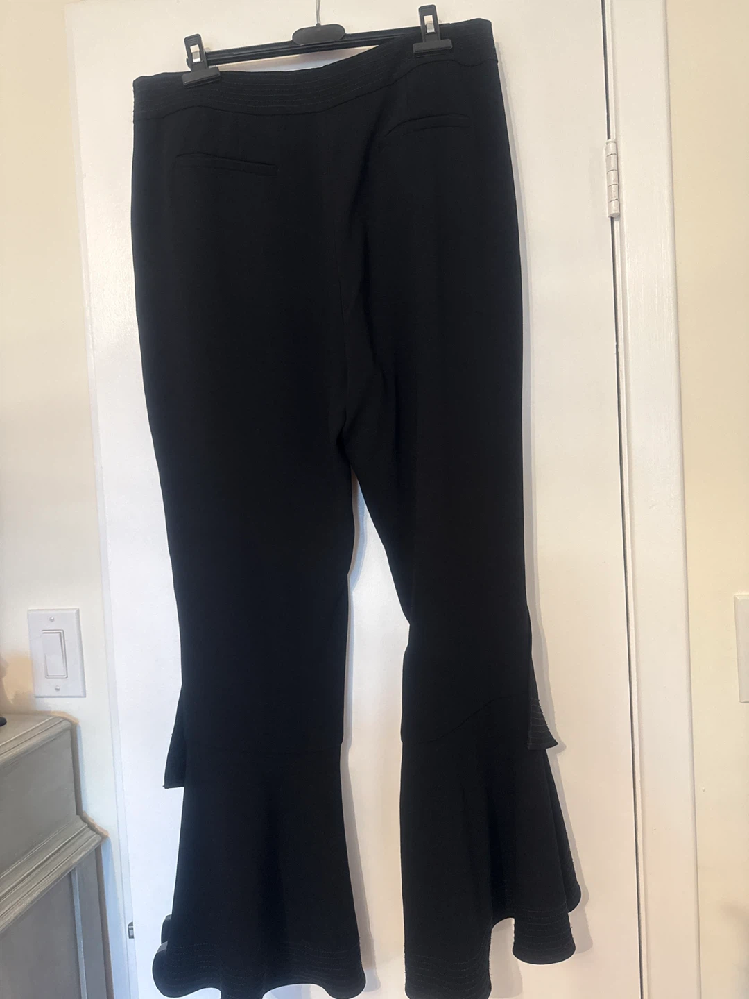 Tanya Taylor Black Ruffled Hem Pants Size 8 - photo 5