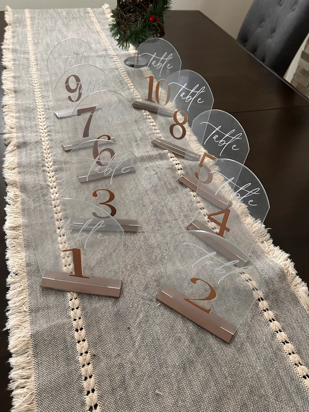Set of 10 Acrylic Table Number Signs