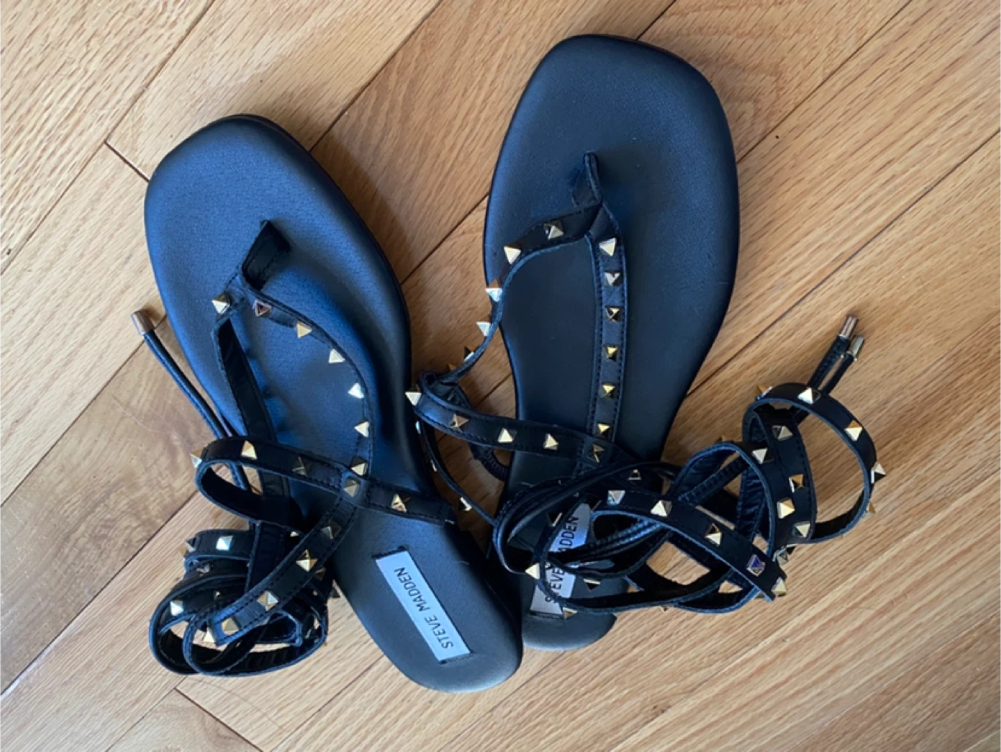 Steve Madden Black Studded Gladiator Sandals - photo 2