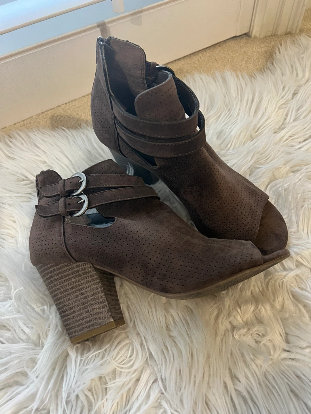 Brown Suede Booties