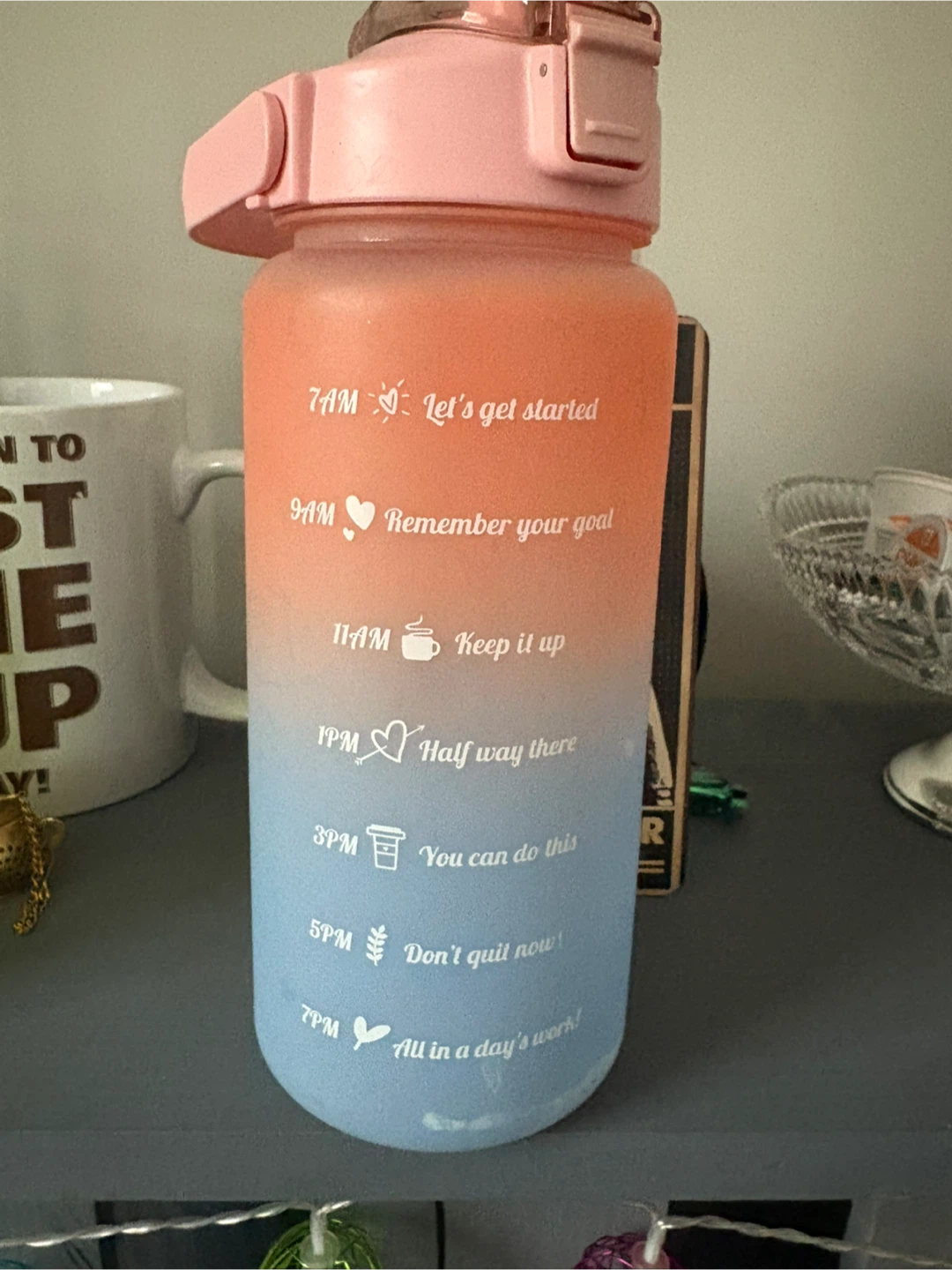 Motivational Water Bottles - Pink/Orange & Teal - photo 3