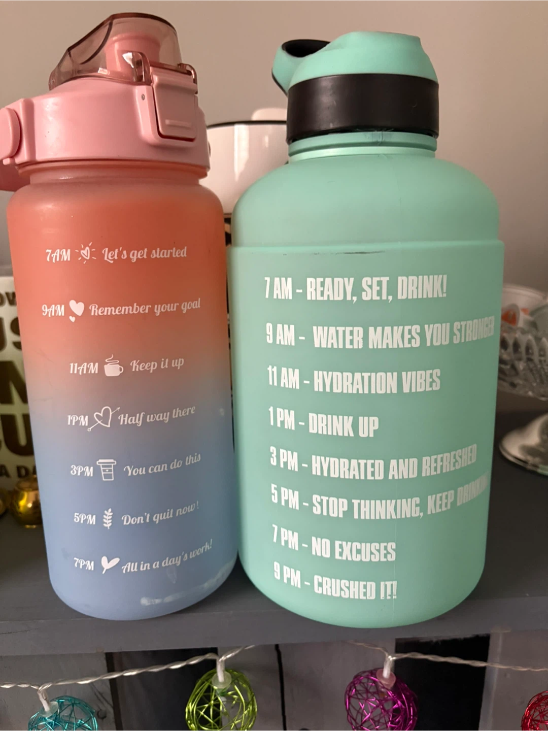 Motivational Water Bottles - Pink/Orange & Teal - photo 2