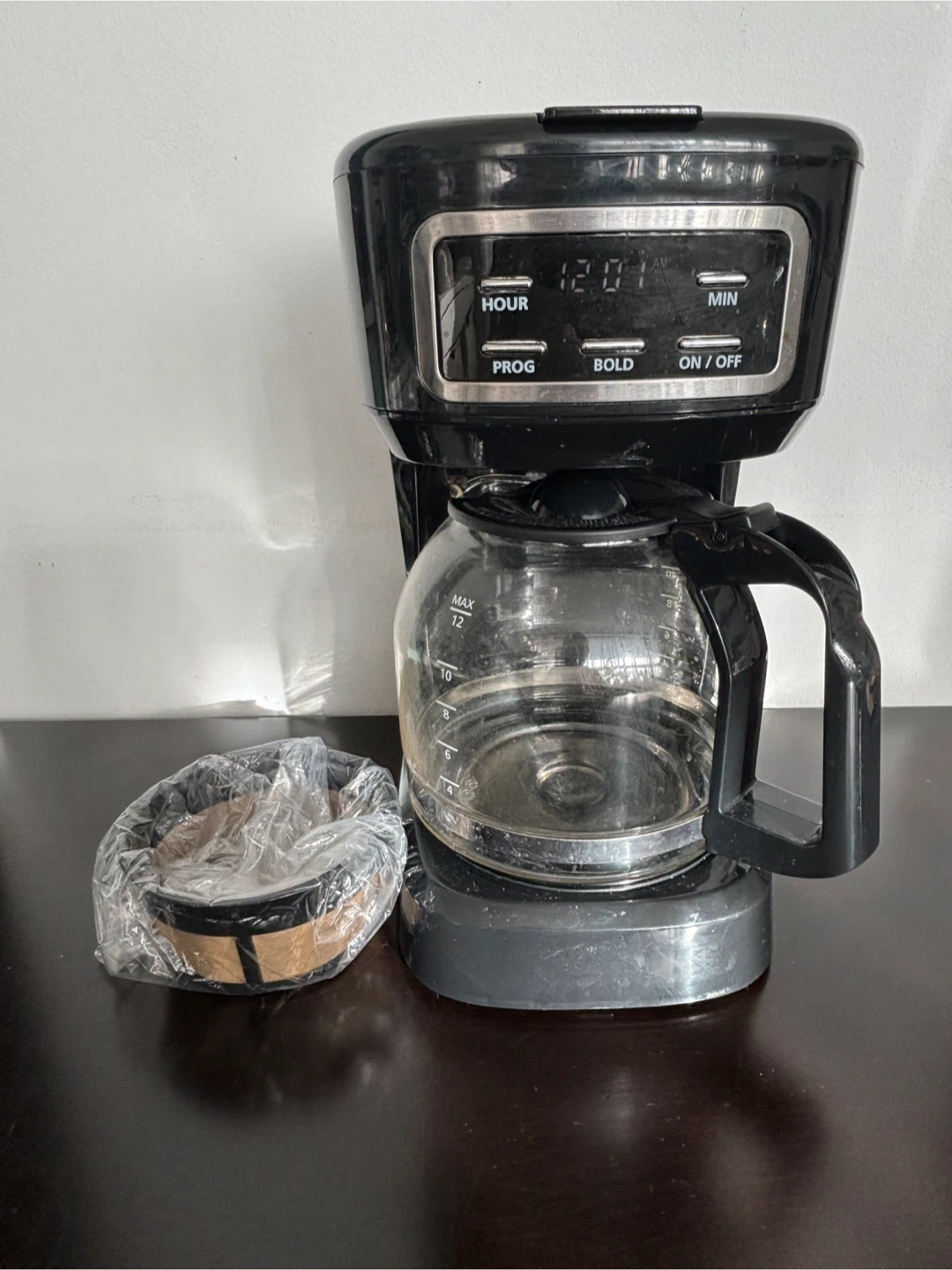 12-Cup Programmable Coffee Maker with new reusable filter