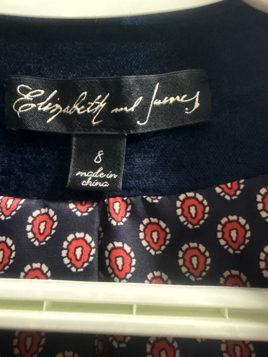 Elizabeth and James Navy Velvet Blazer Size 8 - photo 4