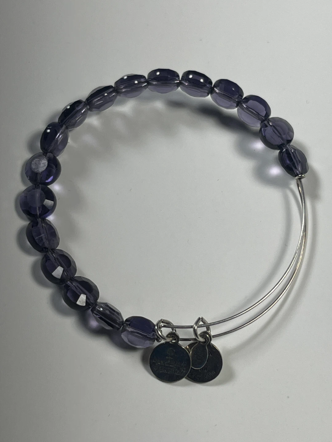 Alex and Ani Purple Beaded Bangle Bracelet - photo 3