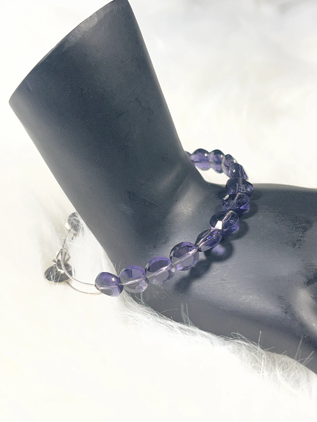 Alex and Ani Purple Beaded Bangle Bracelet - photo 2