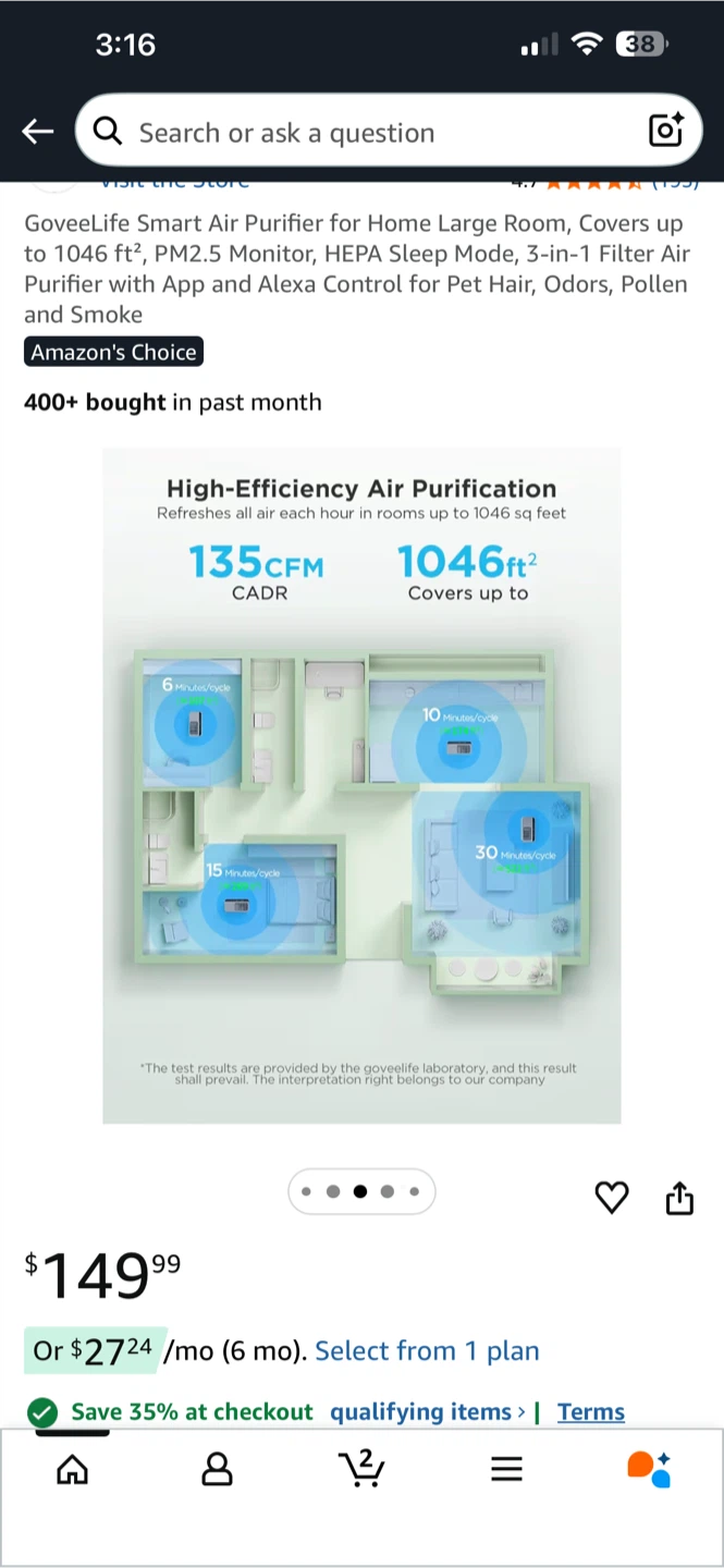 GoveeLife Smart Air Purifier for Large Rooms - photo 5