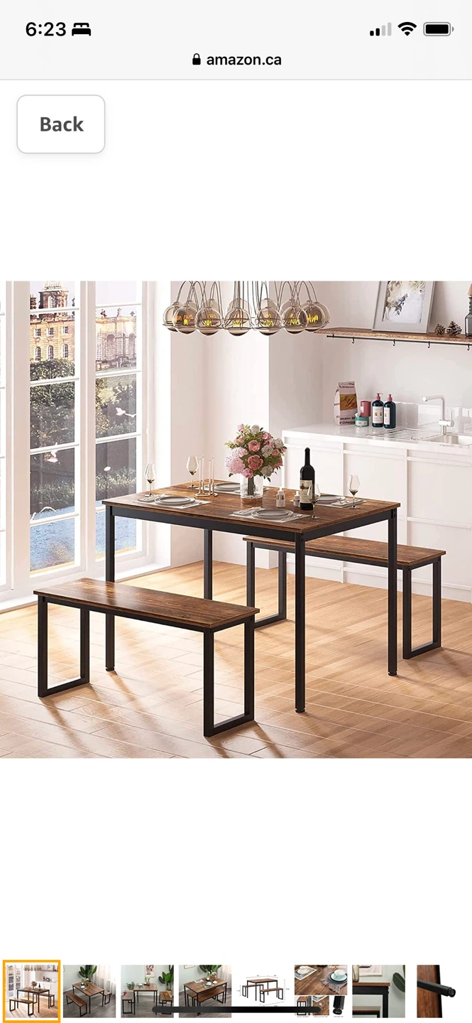 Rustic Wood Dining Table with Benches - photo 5