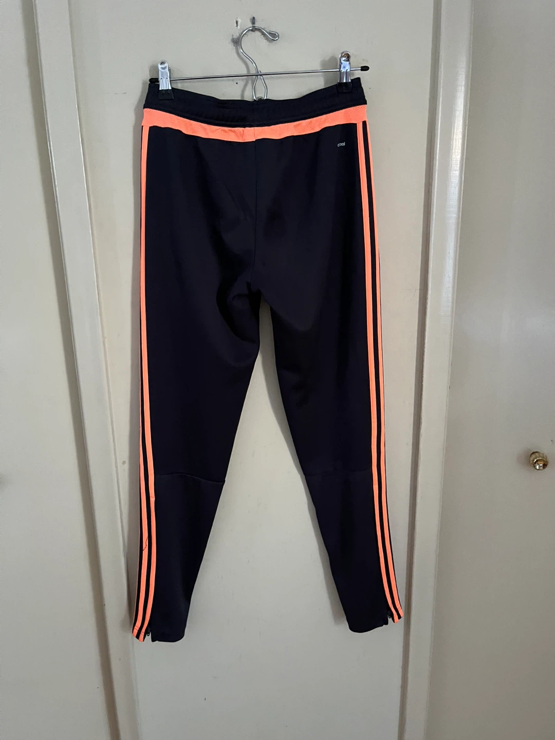 Adidas Black Track Pants with Orange Accents - Size S - photo 2