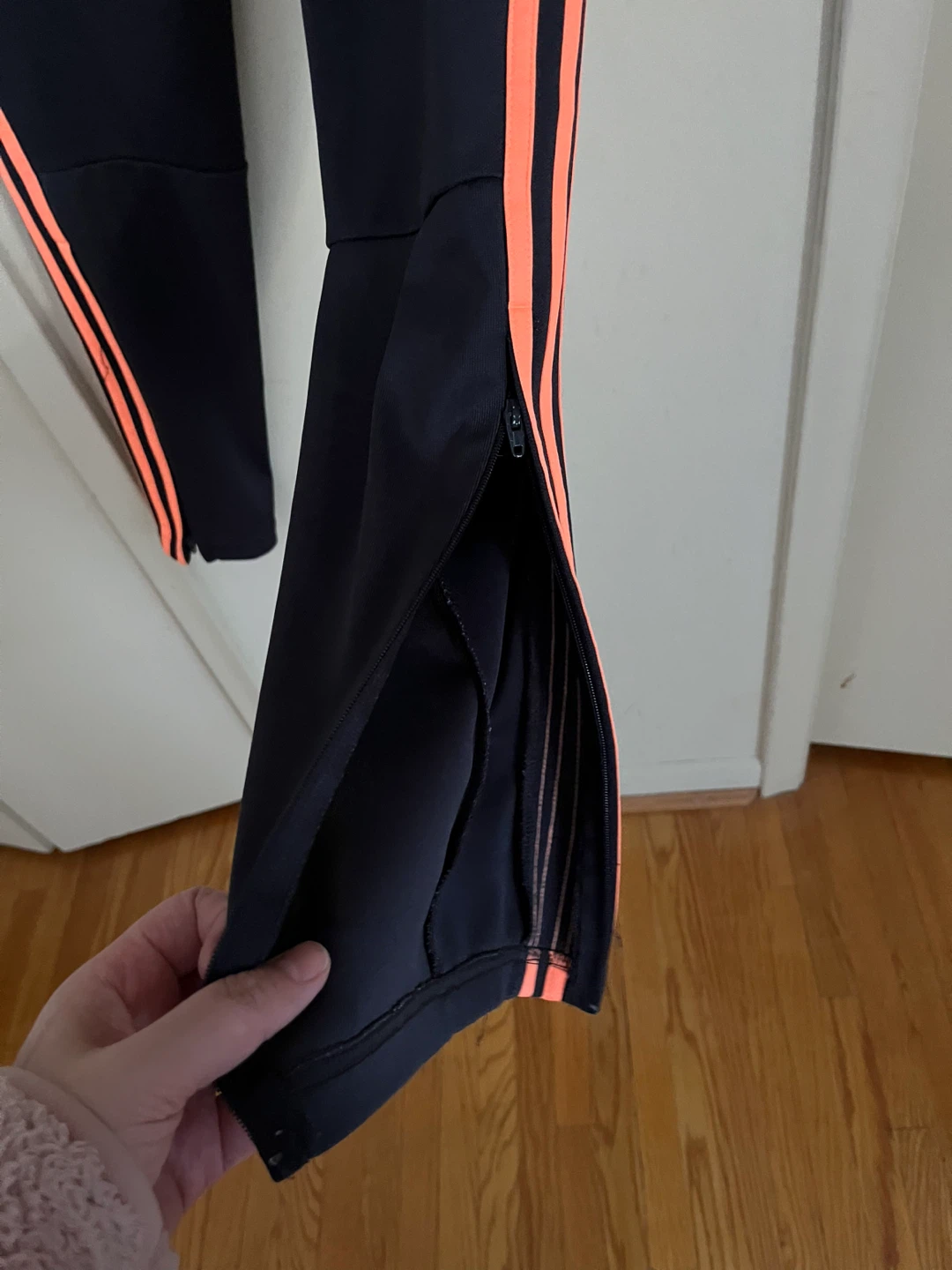 Adidas Black Track Pants with Orange Accents - Size S - photo 5