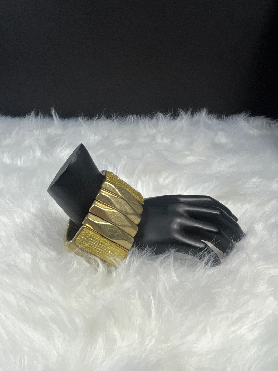Gold Tone Stretch Bracelet with Sparkle Accents - photo 2