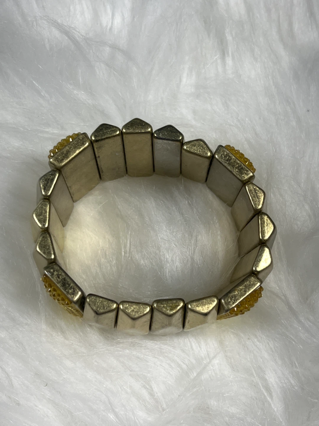 Gold Tone Stretch Bracelet with Sparkle Accents - photo 4
