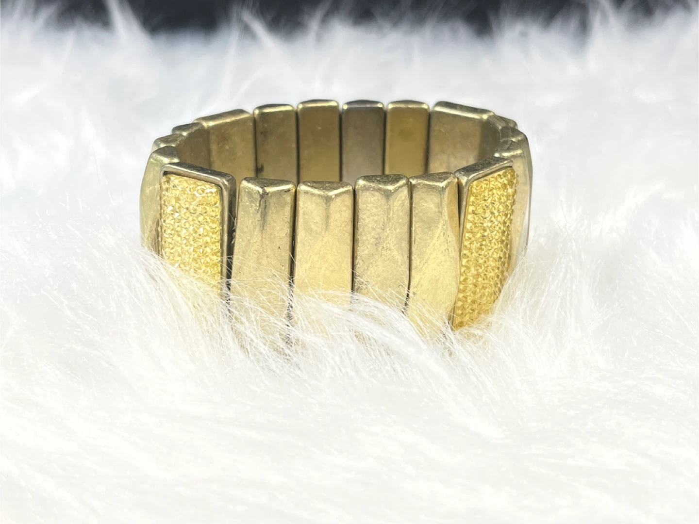 Gold Tone Stretch Bracelet with Sparkle Accents - photo 3
