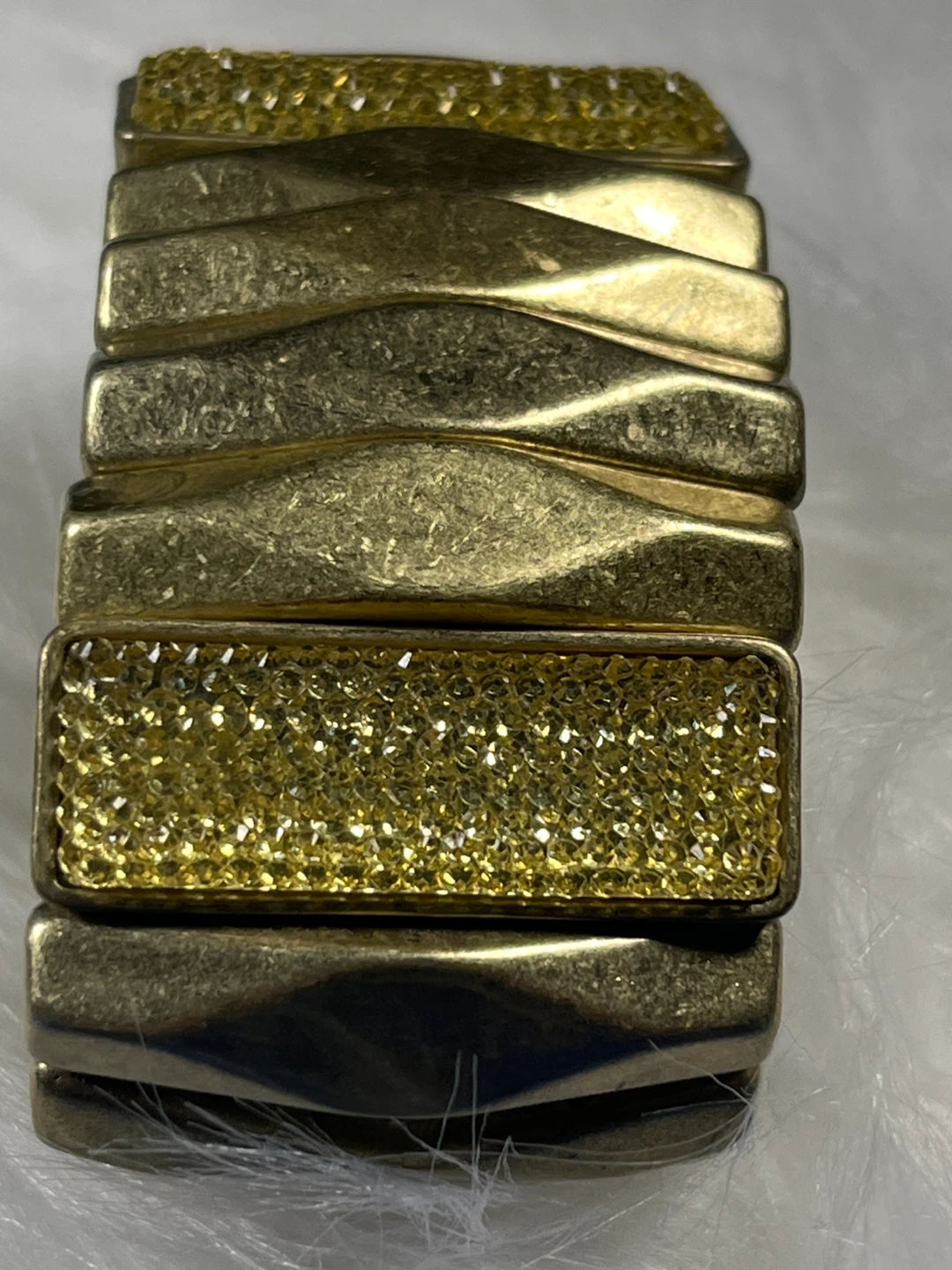 Gold Tone Stretch Bracelet with Sparkle Accents - photo 5