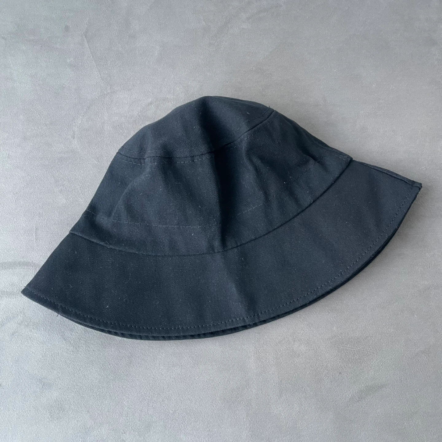 Black Denim Canvas Cotton Bucket Hat. New