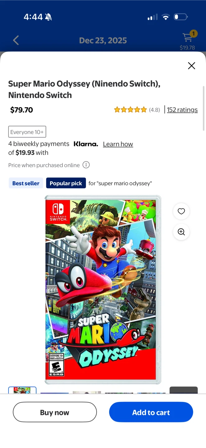 Super Mario Odyssey (Nintendo Switch) with 2 yr protection
