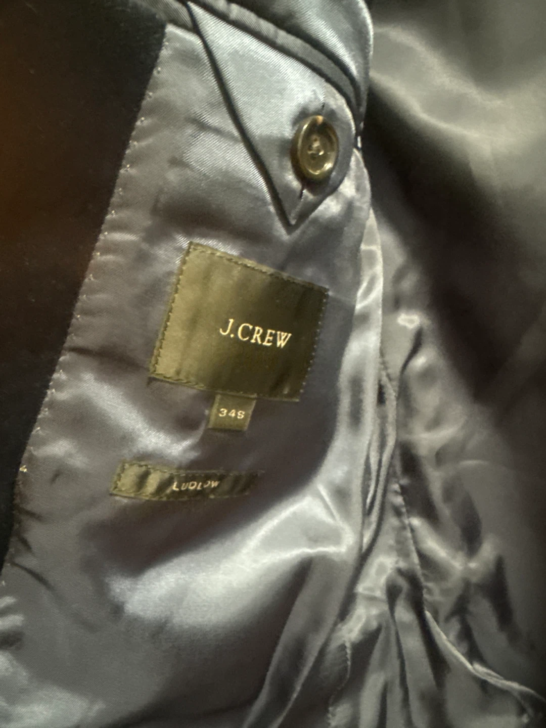 J. Crew Ludlow Navy Velvet Blazer Size 34S - photo 2