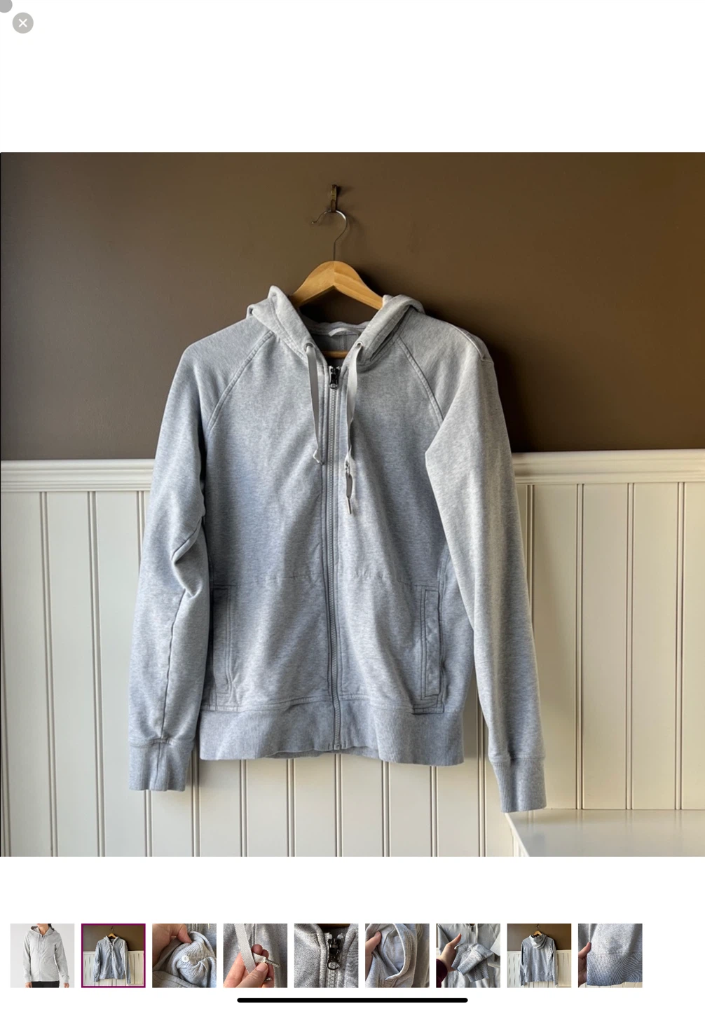 Lululemon Grey Zip-Up Hoodie Size 8