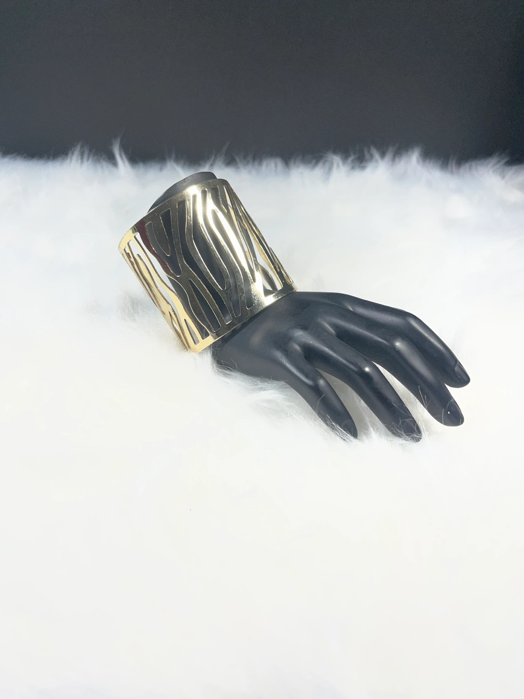 Gold Tone Cut-Out Cuff Bracelet