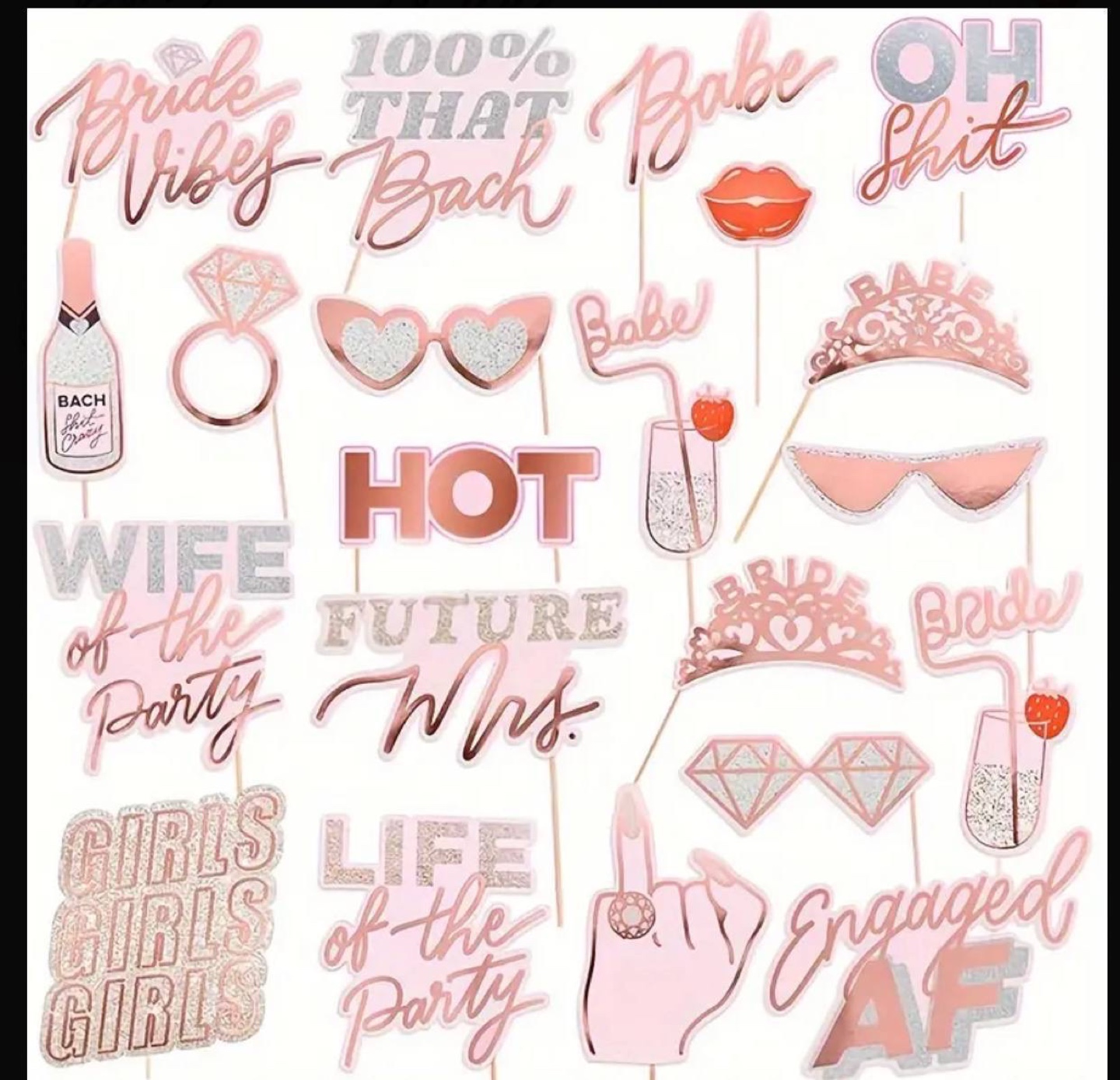 Bachelorette Party Photo Booth Props Set - photo 2