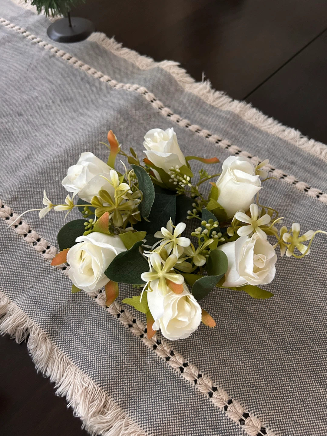 Artificial Rose Flower Arrangement [candle NOT Included]