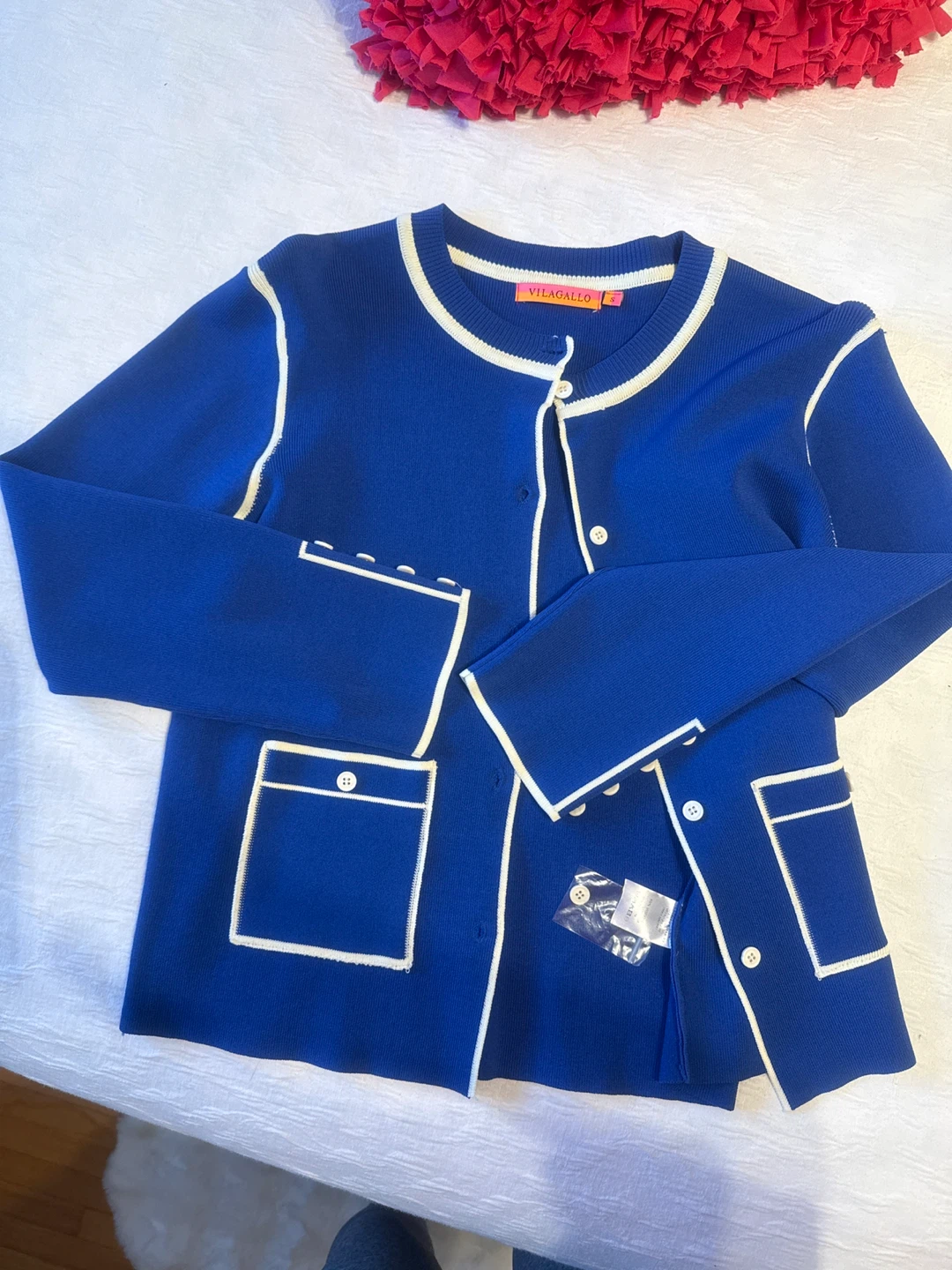 Vilagallo Blue Cardigan Size S - photo 4