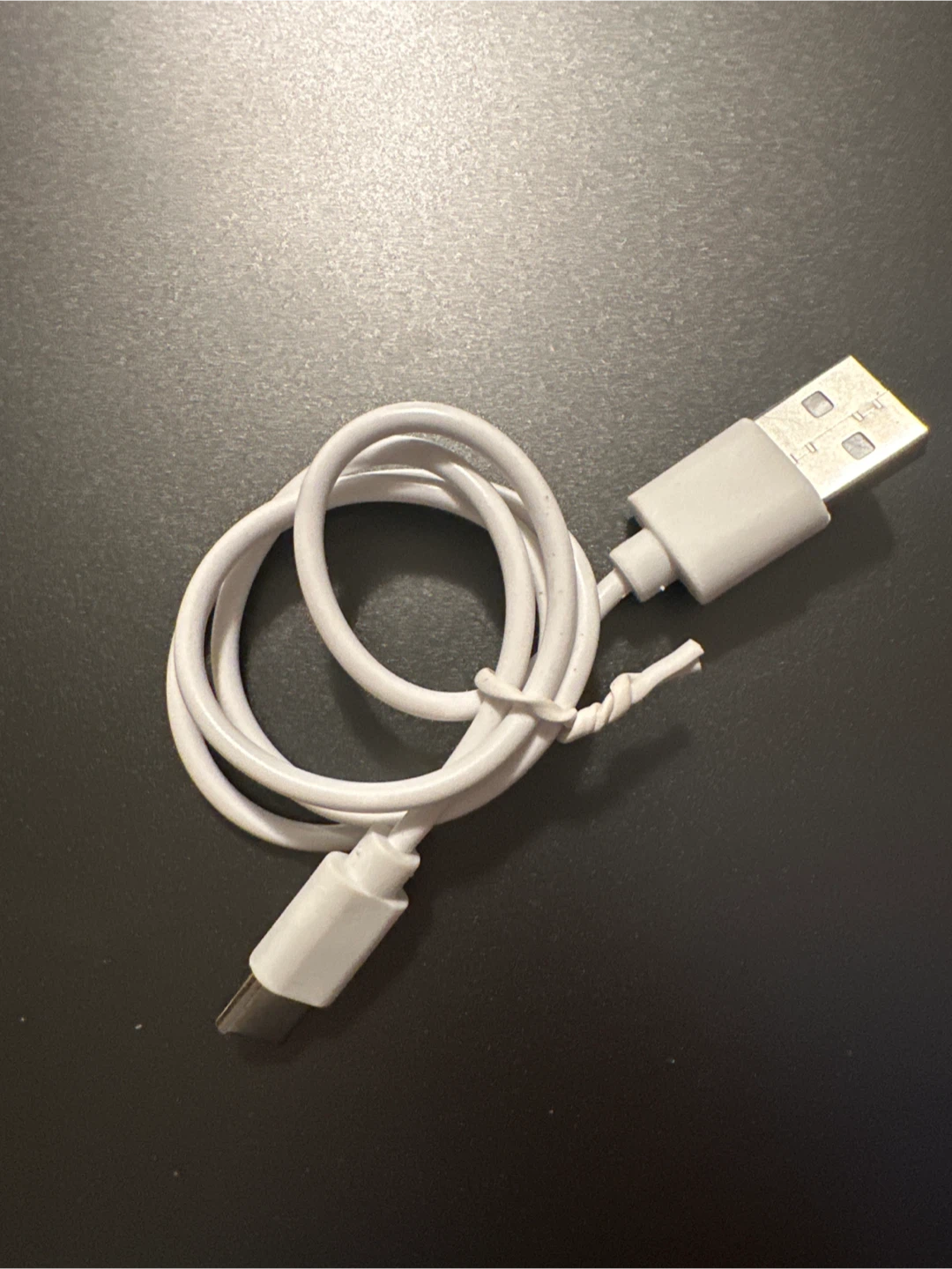 White USB to USB-C Charging Cable