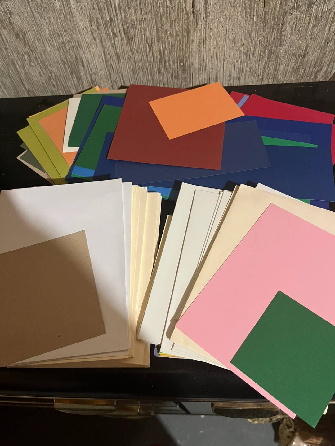 Scrapbook Paper Assortment and Handmade Paper Sheets