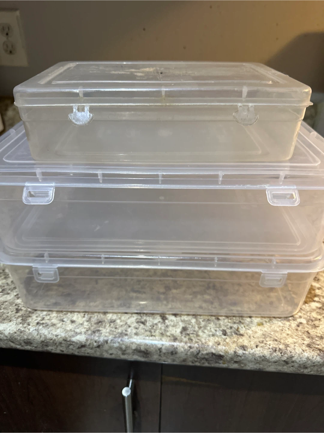 Set of 3 Clear Plastic Storage Containers