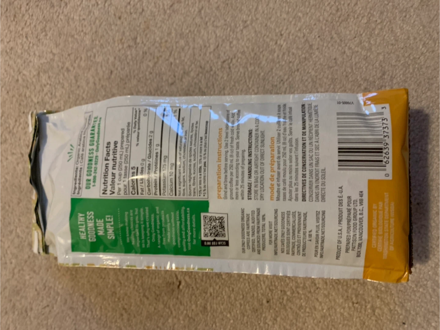 Only Goodness Organic Peruvian Coffee Brans - photo 2