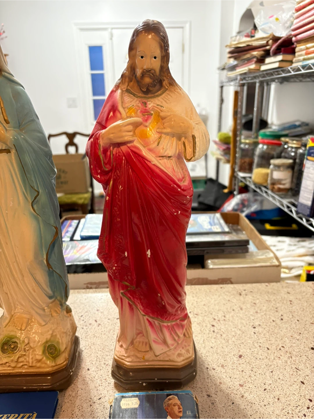 Jesus & Mary Statue, Crucifix, Rosary, and Religious Books - photo 3