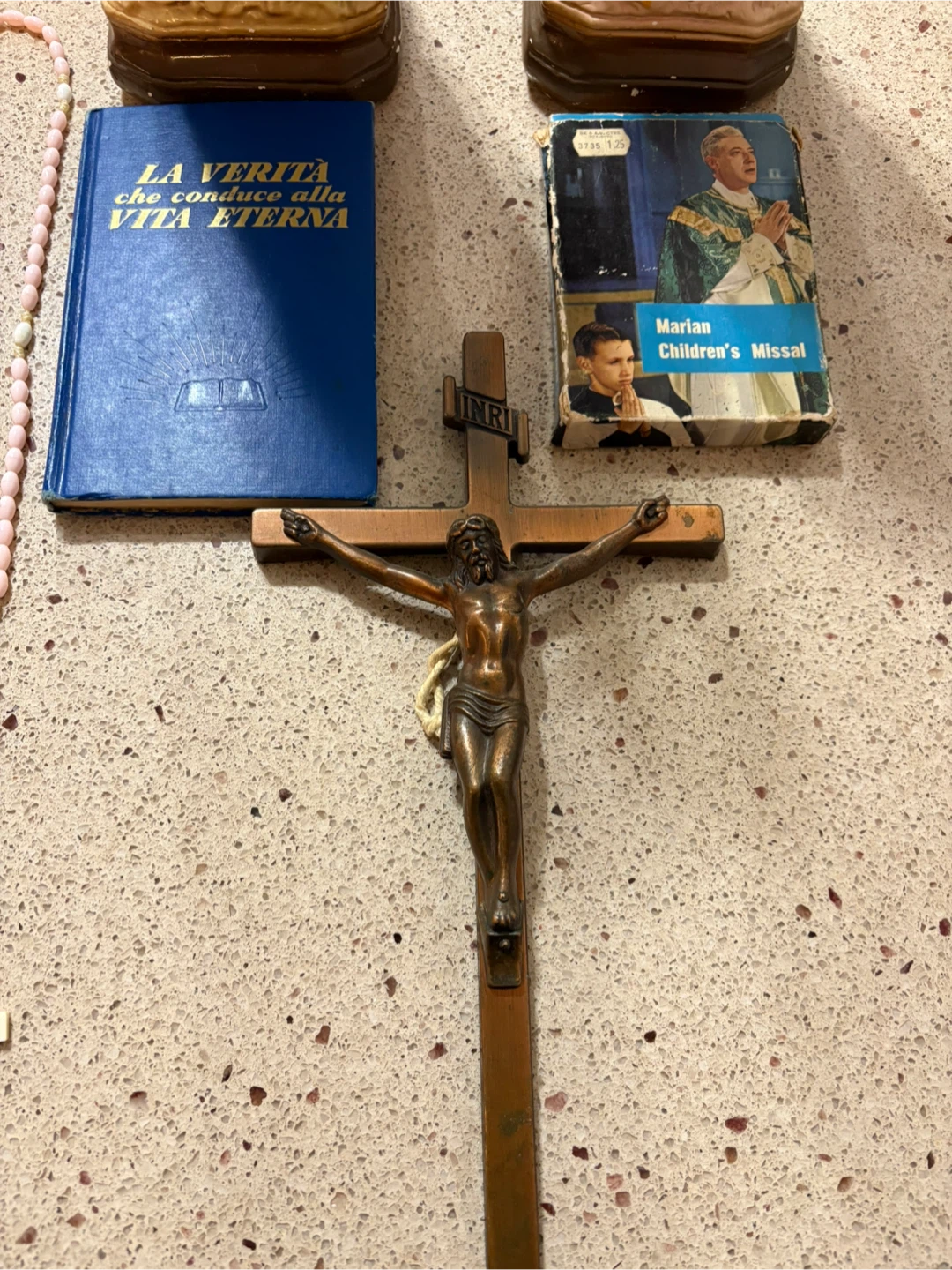 Jesus & Mary Statue, Crucifix, Rosary, and Religious Books - photo 4