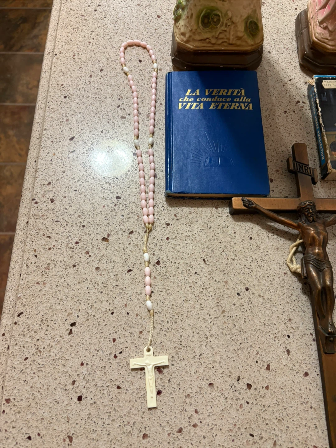 Jesus & Mary Statue, Crucifix, Rosary, and Religious Books - photo 5