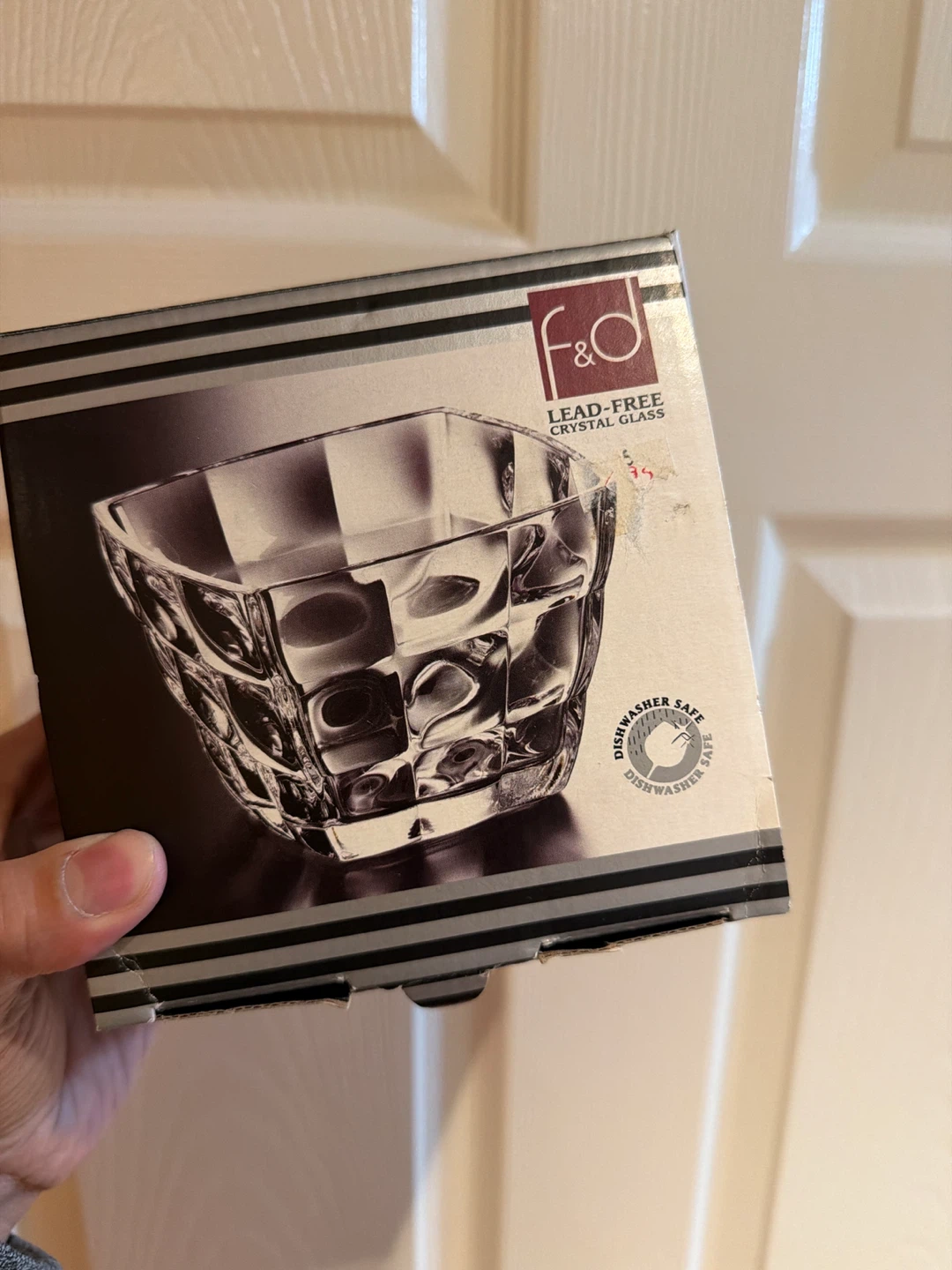 F&D Lead-Free Crystal Glass Square Bowl