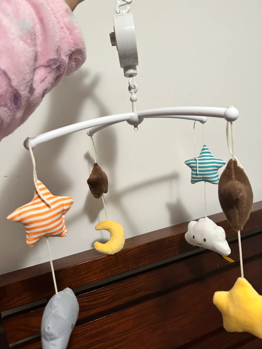 Plush Baby Crib Mobile with Stars and Moon