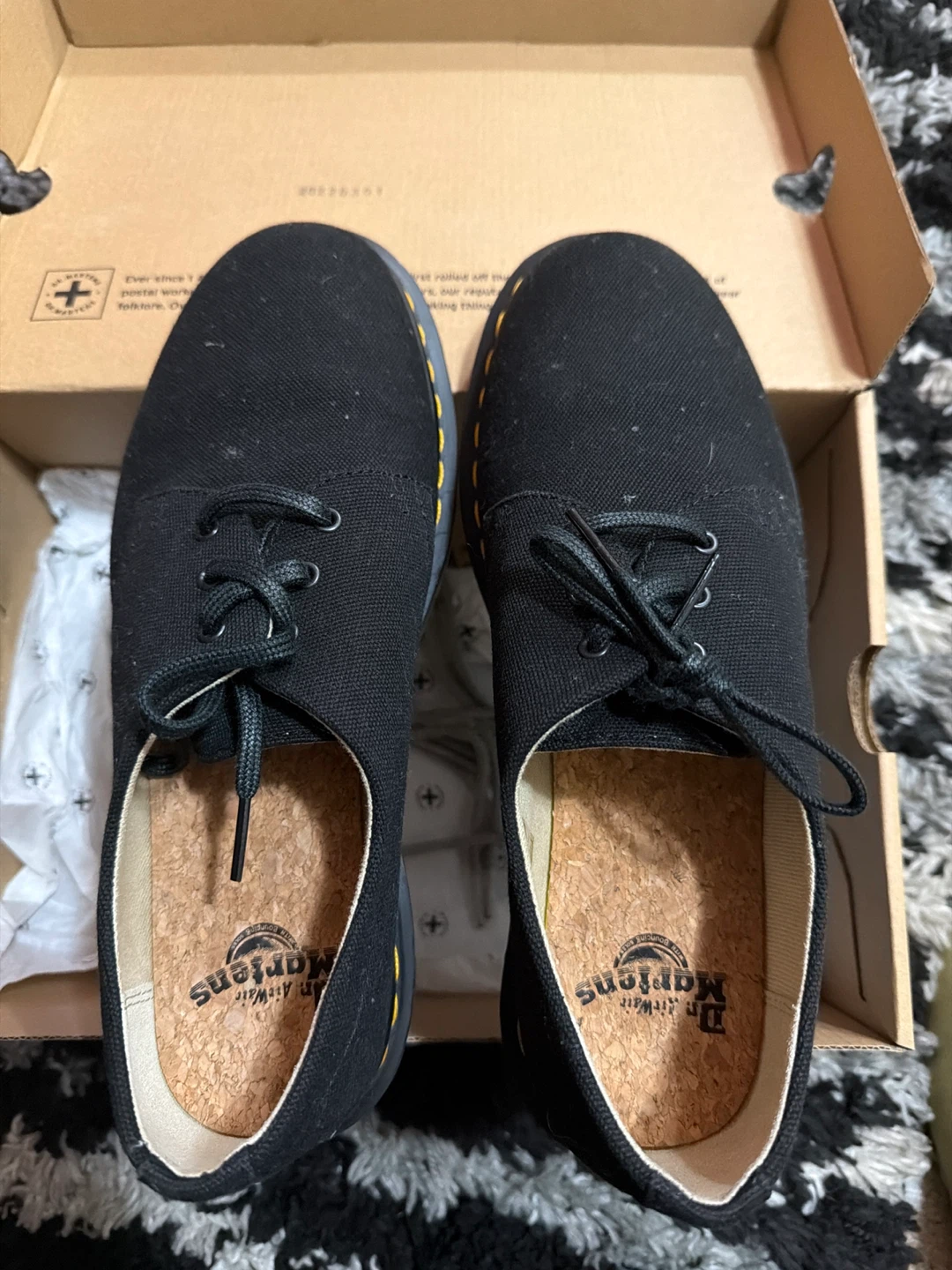 Dr. Martens Black Canvas Shoes - Men's Size 9